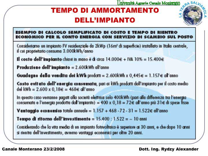 UNIVERSITÀ AGRARIA CANALE MONTERANO